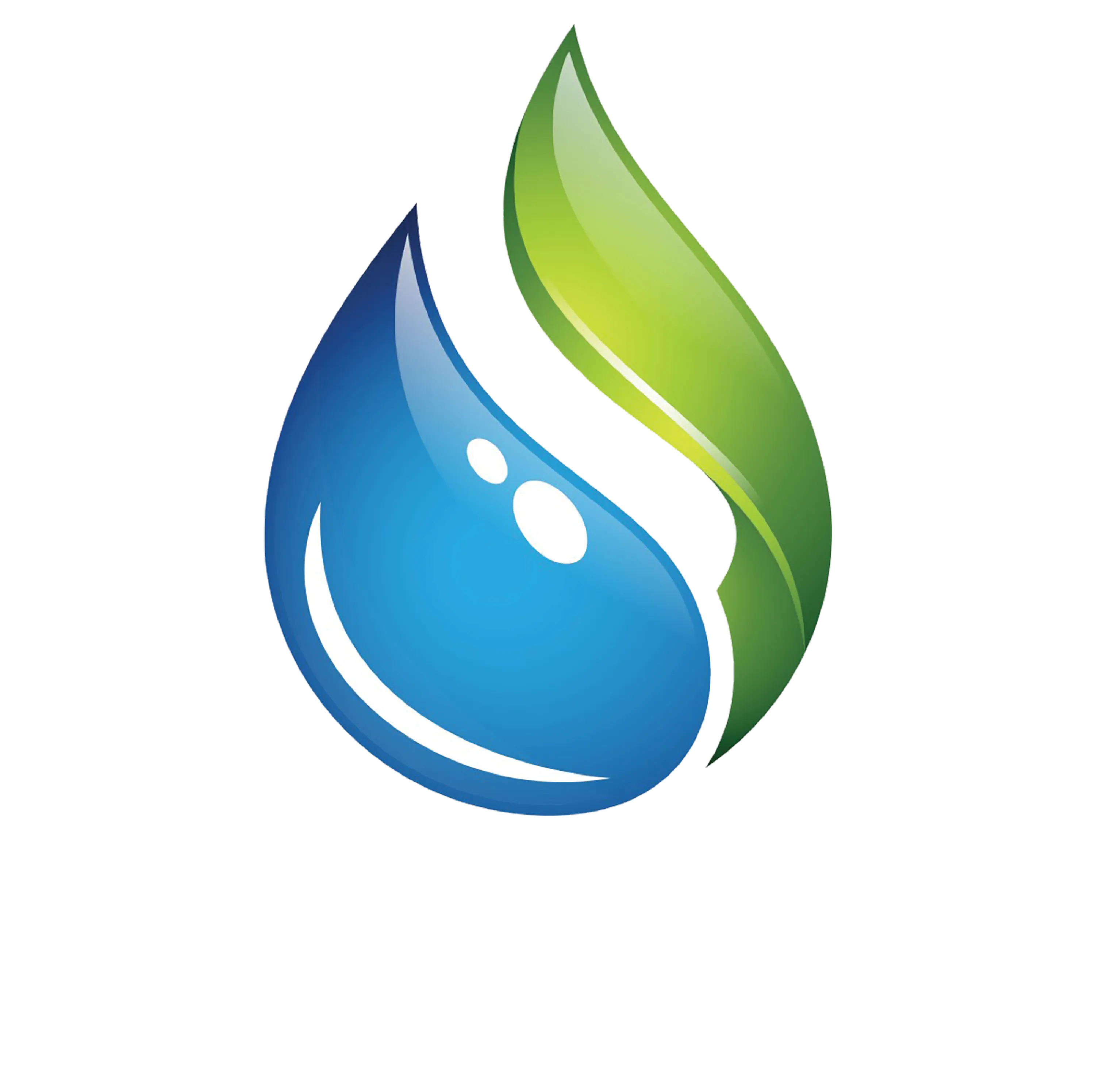Logo, jossa on sininen pisara ja vihreä lehti, viitaten teollisuuden nesteisiin ja ympäristöön.